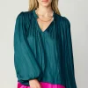 Pleated Puffed Sleeve Blouse