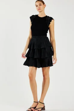 Pleated Skirt Sweater Dress