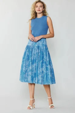 Pleated Skirt Sweater Dress