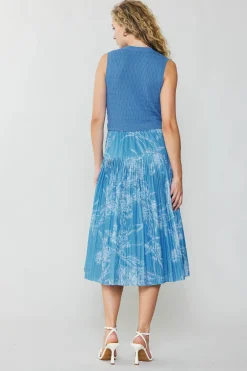 Pleated Skirt Sweater Dress