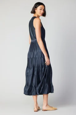 Pleated Sleeveless Maxi Dress