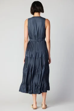 Pleated Sleeveless Maxi Dress