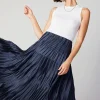 Pleated Tiered Midi Skirt