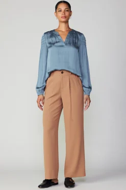 Pleated Wide Leg Pant