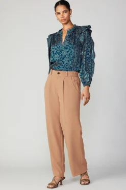 Pleated Wide Leg Pant