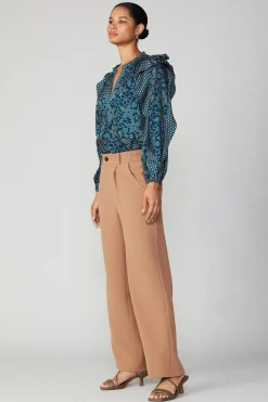Pleated Wide Leg Pant