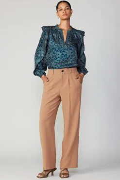 Pleated Wide Leg Pant