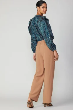 Pleated Wide Leg Pant