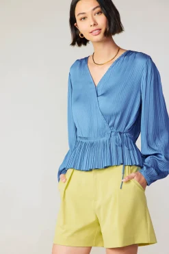 Pleated Wrap Top