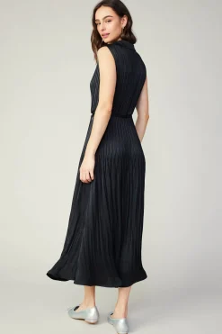 Plisse Buttondown Dress