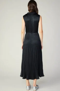 Plisse Buttondown Dress