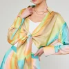 Prismatic Gradient Front Tie Shirt