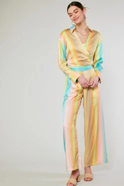 Prismatic Gradient Front Tie Shirt
