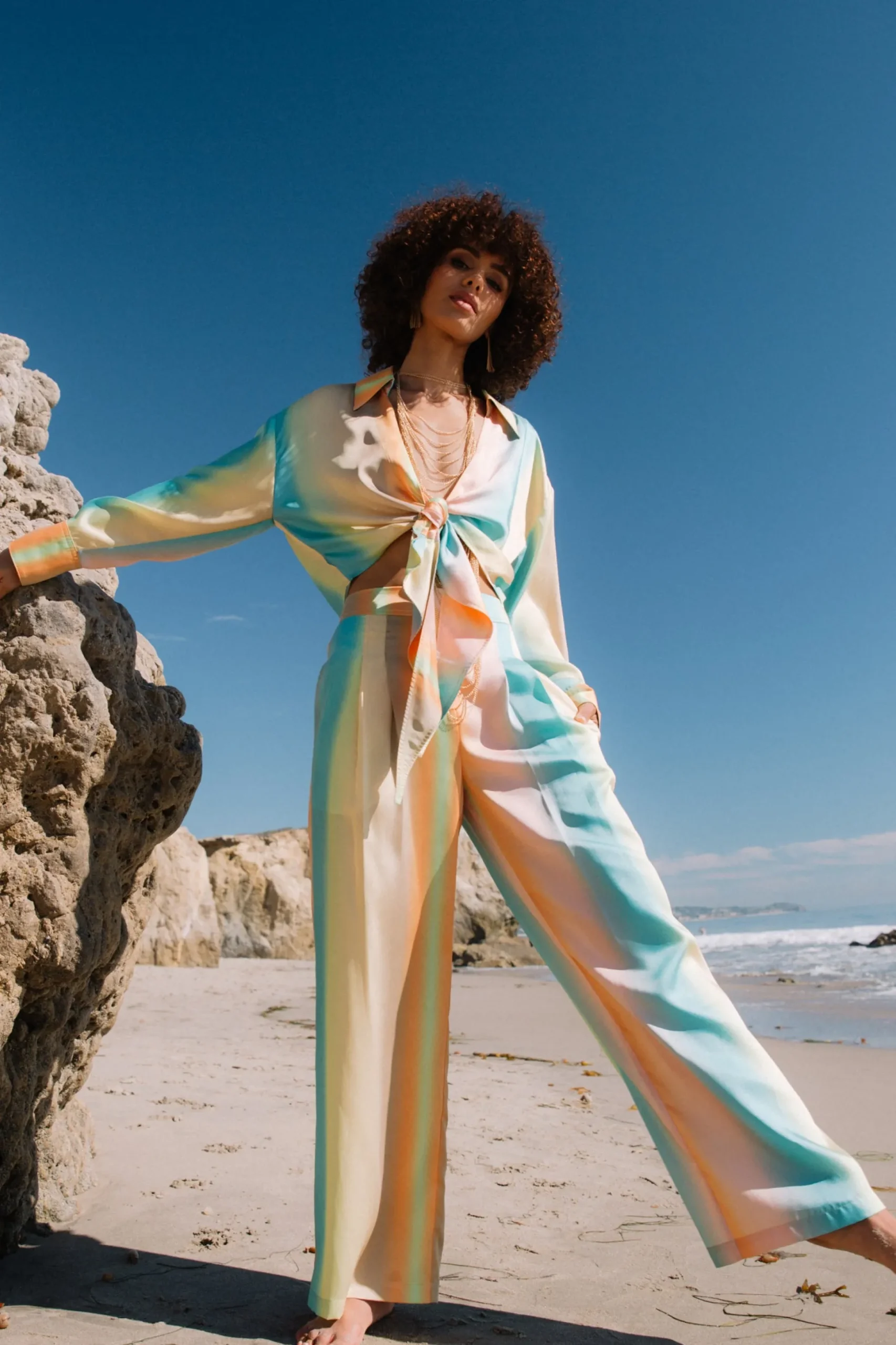 Prismatic Gradient Wide Leg Pants