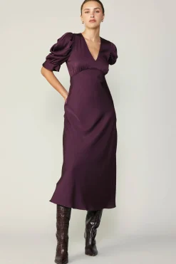 Puff Sleeve Midi Dress