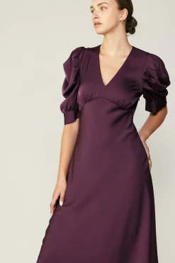 Puff Sleeve Midi Dress