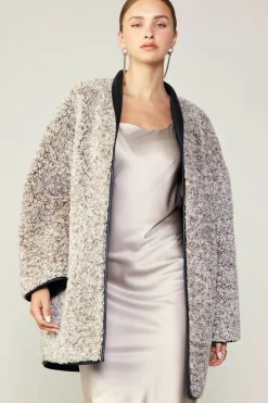 Reversible Faux Fur & Leather Coat