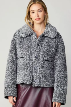 Reversible Vegan Leather Shearling Jacket