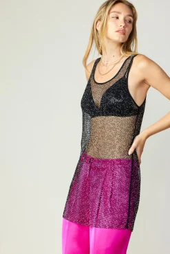 Rhinestone Mesh Tunic