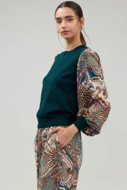 Ribbed Contrast Sleeve top