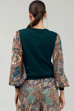 Ribbed Contrast Sleeve top