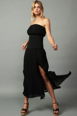 Ribbed Waist Midi Skirt