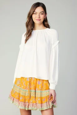 Rope Trim Neckline Blouse
