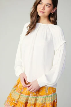 Rope Trim Neckline Blouse