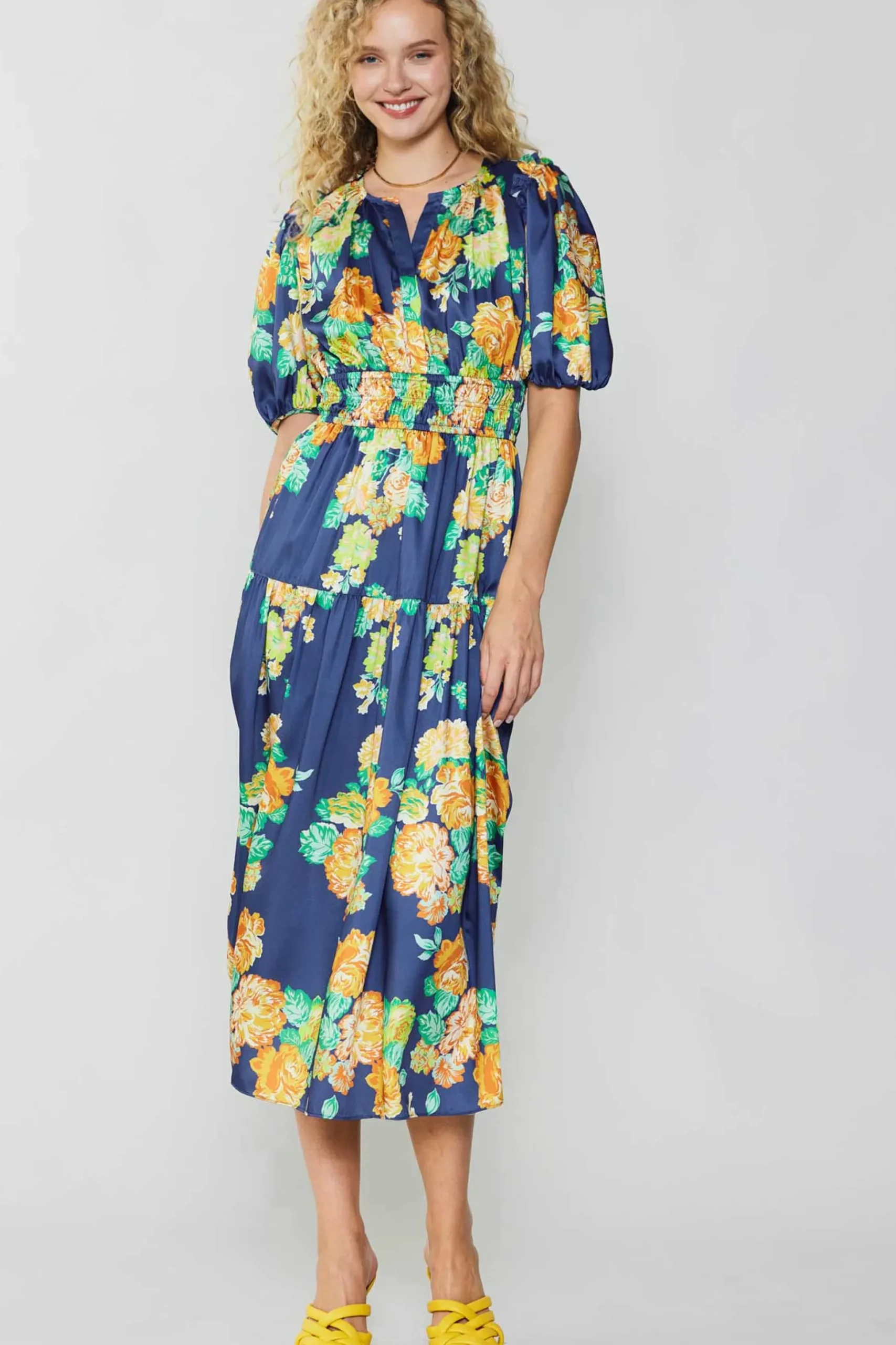 Rose Motif Maxi Dress