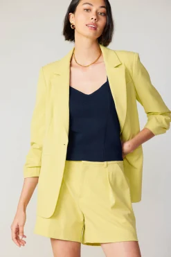 Ruched Sleeve Blazer