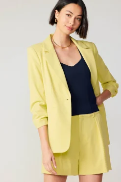 Ruched Sleeve Blazer