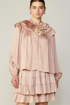 Ruffle Cape Blouse