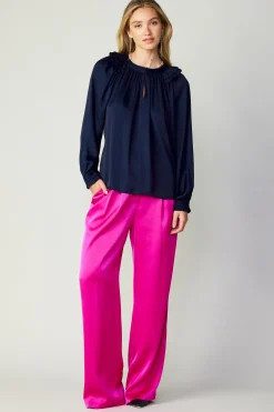 Ruffled Crewneck Blouse