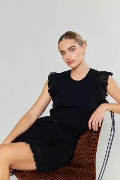 Ruffled Mini Sweater Dress