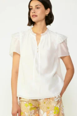 Ruffled Shoulder Blouse