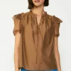 Ruffled Shoulder Blouse