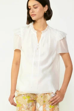 Ruffled Shoulder Blouse