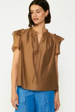 Ruffled Shoulder Blouse