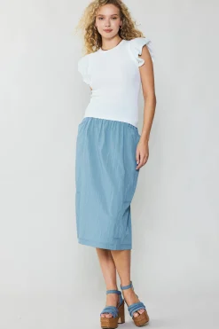 Ruffled Shoulder Knit Tank