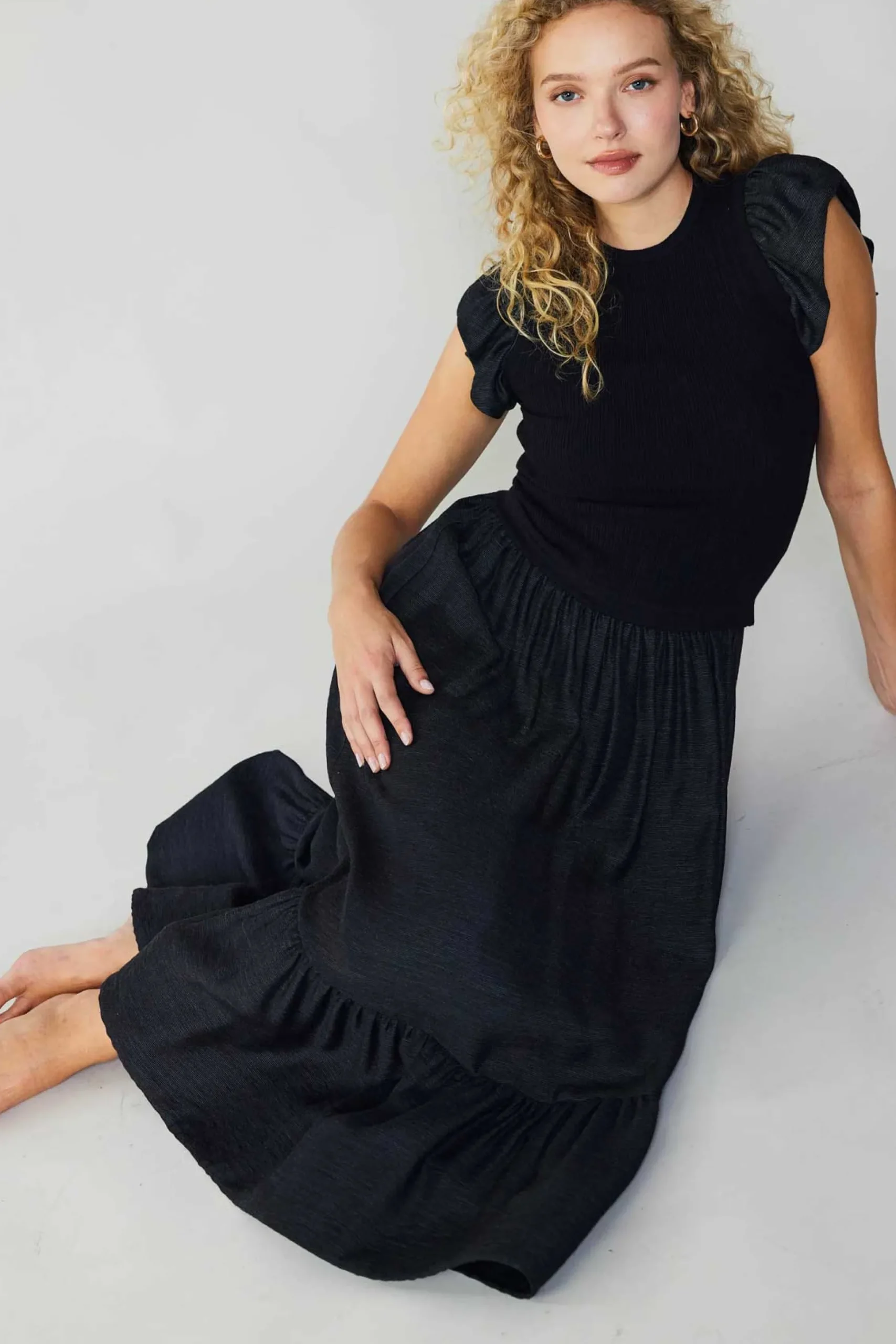 Ruffled Sleeve Sweater Dress