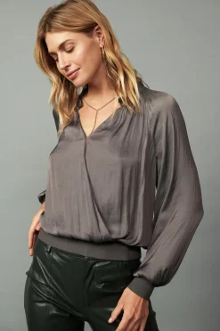 Ruffled Surplice Blouse