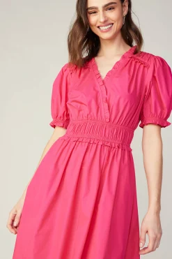 Ruffled Surplice Midi Dress