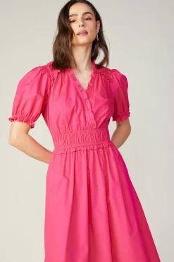 Ruffled Surplice Midi Dress