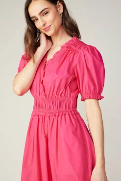 Ruffled Surplice Midi Dress