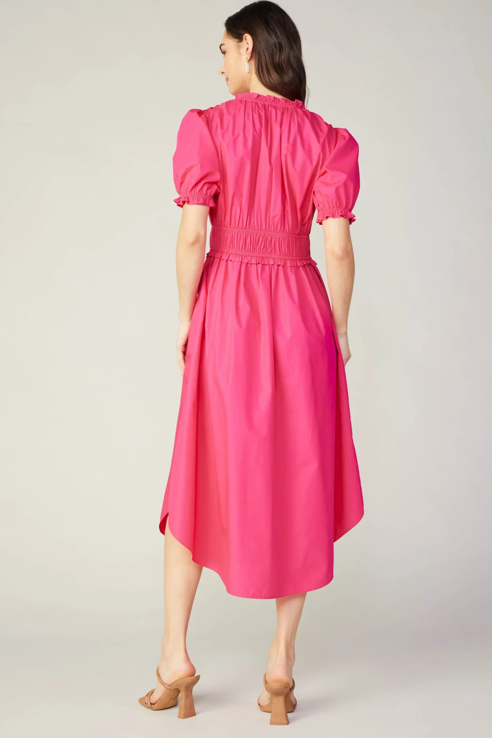 Ruffled Surplice Midi Dress