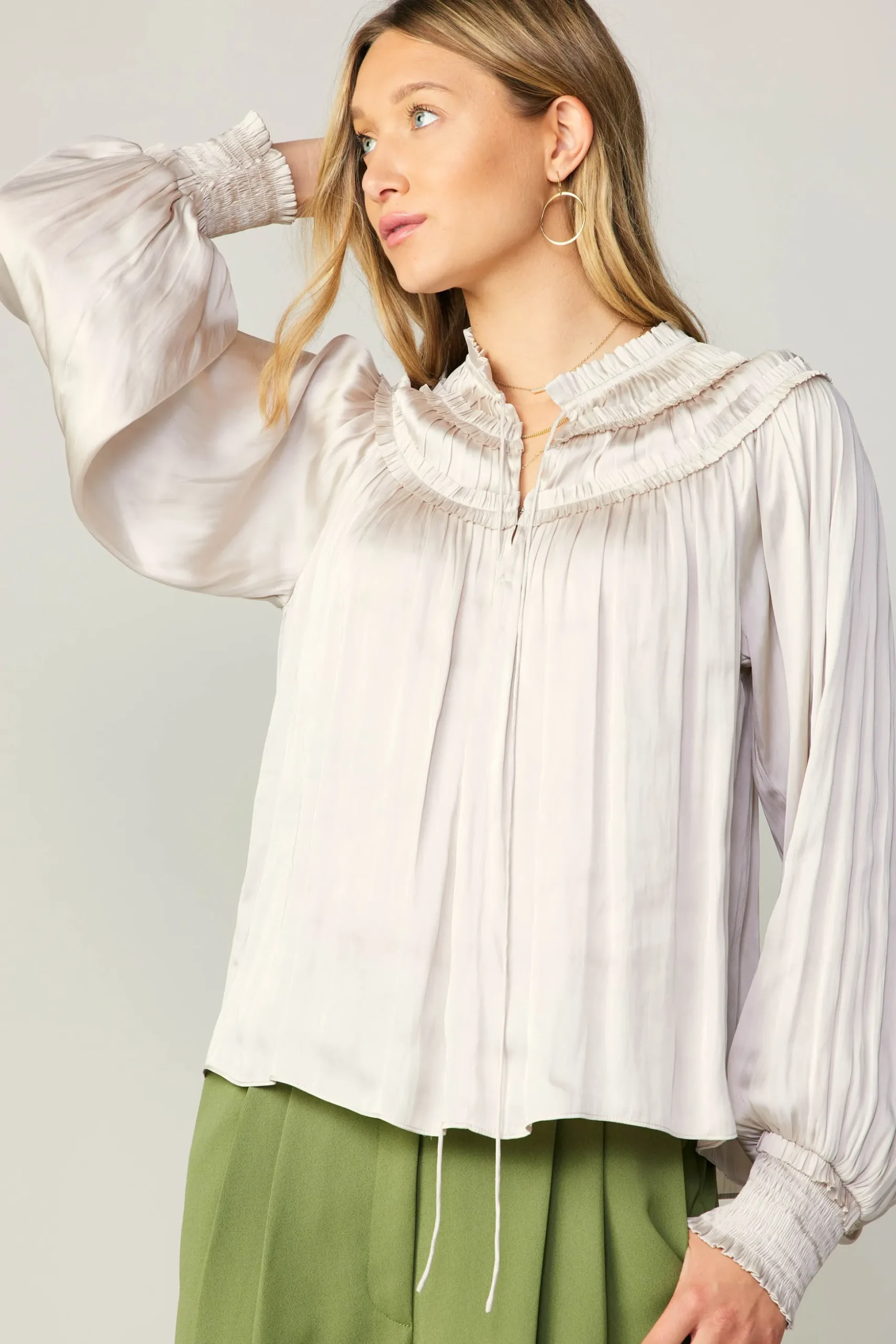 Ruffled Yoke Blouse
