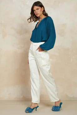 Satin Straight Leg Pants