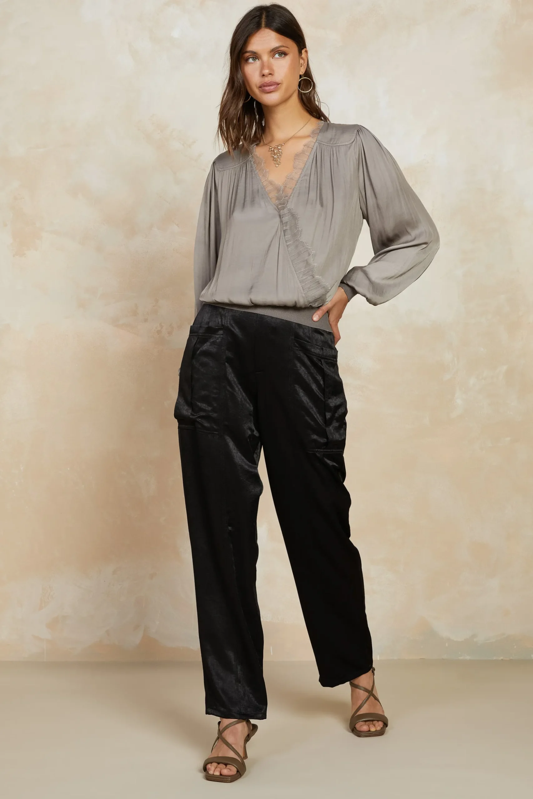 Satin Straight Leg Pants