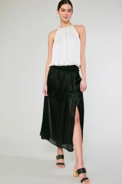Satin Weave Maxi Skirt