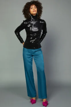 Sequin Turtleneck Top